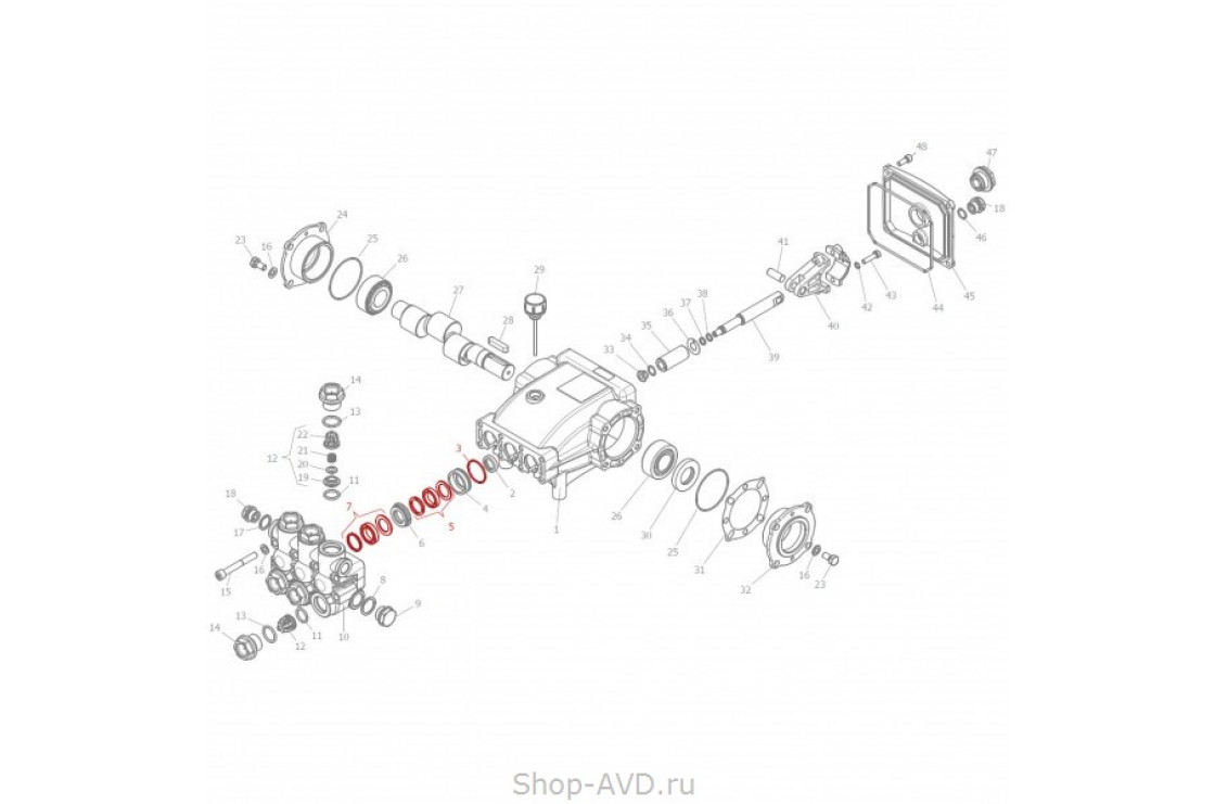 Hawk Комплект уплотнений на 3 поршня 18 мм (серия NPM)