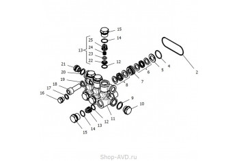 Hawk Комплект клапанного блока помпы (серия NHD 200 бар)