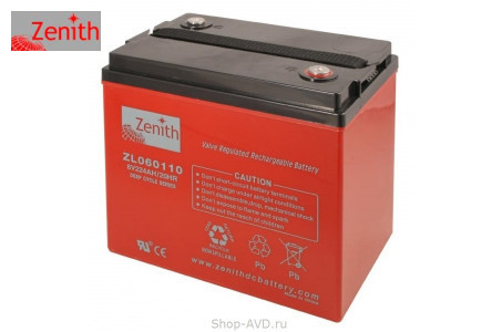 Zenith ZL060110 Необслуживаемый аккумулятор