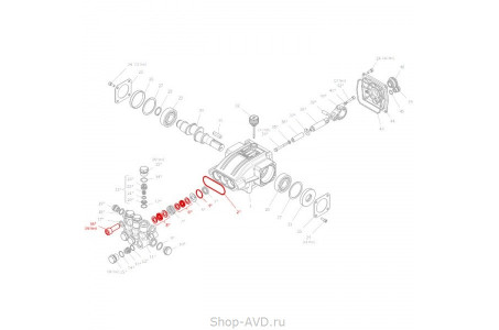 Hawk Комплект уплотнений на 3 поршня 14 мм (серия NHD)