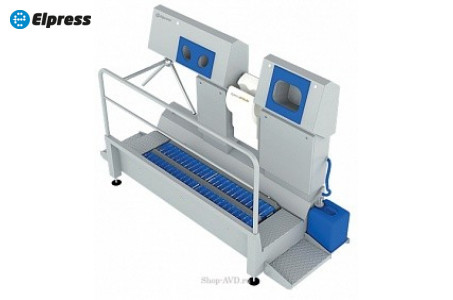 Санпропускник SANICARE-1000-B-R (встроенная модель) с опциональным диспенсером бумаги и корзиной.