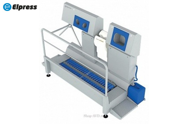 Санпропускник SANICARE-1000-B-R (встроенная модель) с опциональным диспенсером бумаги и корзиной.