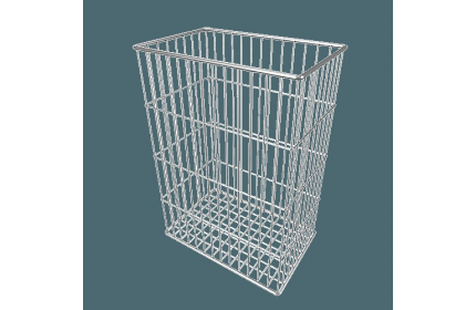 Корзина для бумаги, открытая, нерж.  сталь, 35 л, установленная на санпропускник