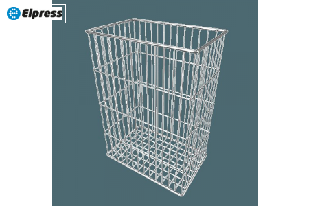 Корзина для бумаги, открытая, нерж.  сталь, 35 л, установленная на санпропускник