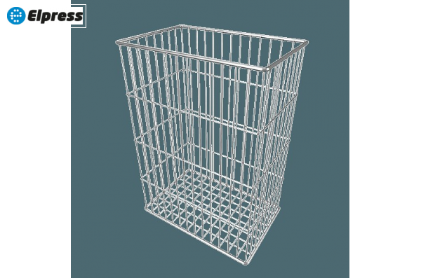 Корзина для бумаги, открытая, нерж.  сталь, 35 л, установленная на санпропускник