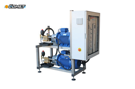 Установка 2 насоса 85 л/мин 150 бар с подачей 2-х моющих средств с пультом управления