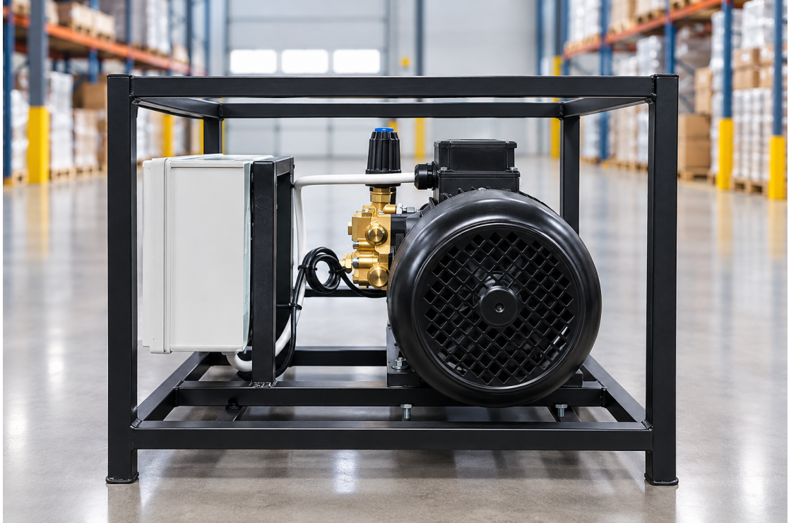 АВД Тритон A RR 15/200 БП VRT-3 O 4.0 kW с электрикой, теплозащитой и кнопкой на 24 В (на раме)