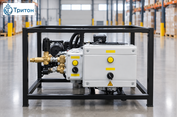 АВД Тритон A RR 15/200 БП VRT-3 O 4.0 kW с электрикой, теплозащитой и кнопкой на 24 В (на раме)